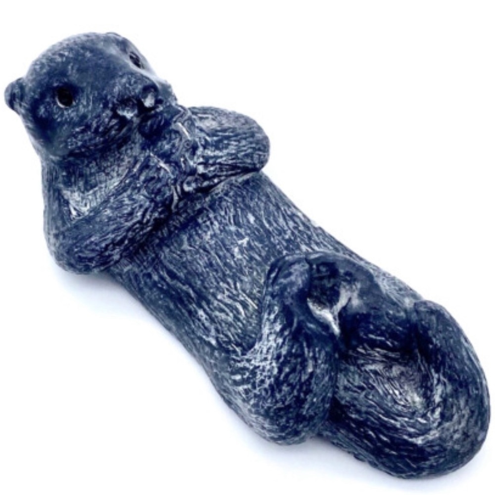Wolf Original Sea Otter Eating Shellfish Sculpture Figure Handmade Canada Rare